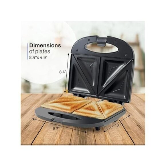 Elite Gourmet ESM2207 Maxi-Matic Sandwich Maker Non-Stick Plates LED Indicators - Picture 5 of 7